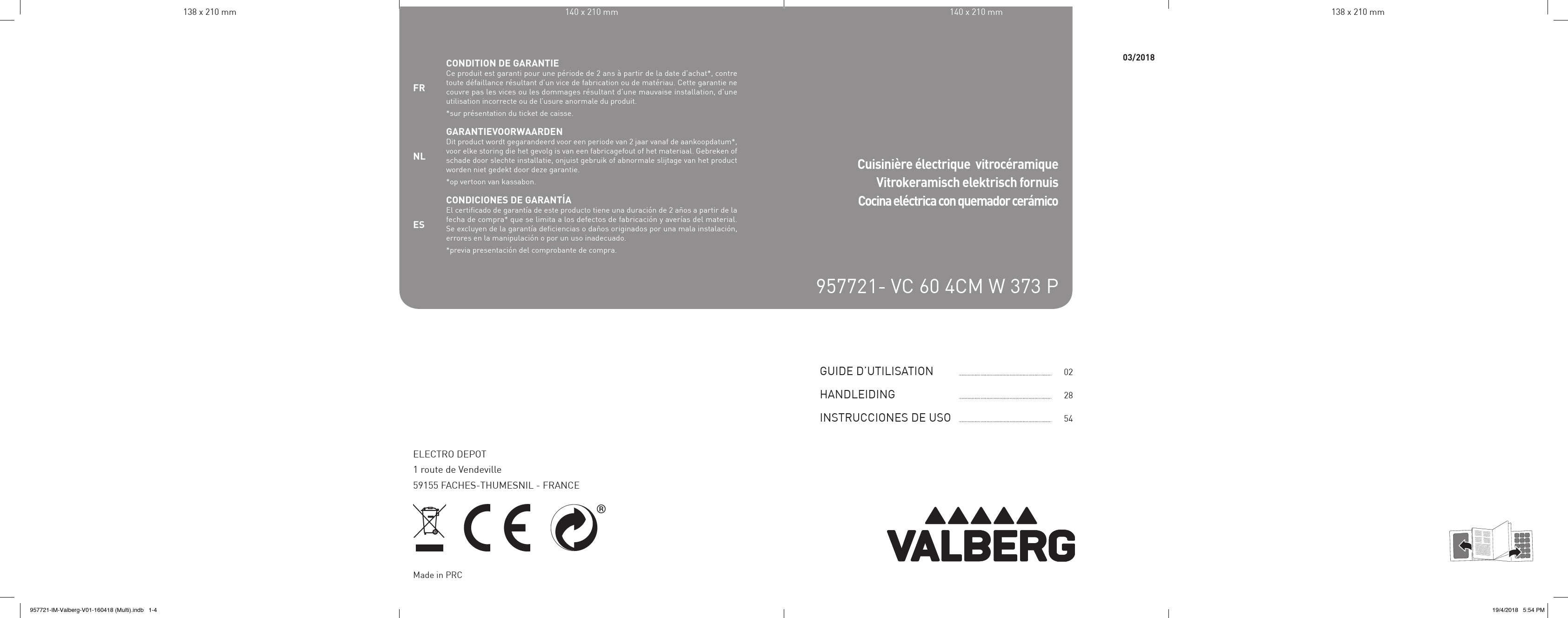 Notice four VALBERG VC 60 4CM W 373P Trouver une solution à un problème